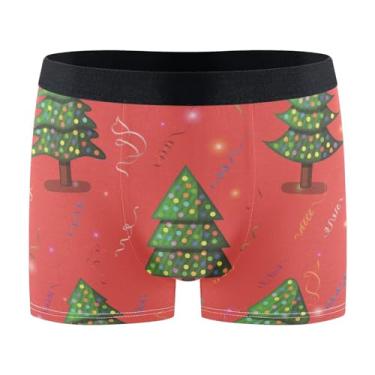 Imagem de KLL Design de férias de Natal verde vermelho roupa íntima masculina cueca boxer cueca masculina atlética cueca boxer para homens, Design de Natal verde e vermelho, P