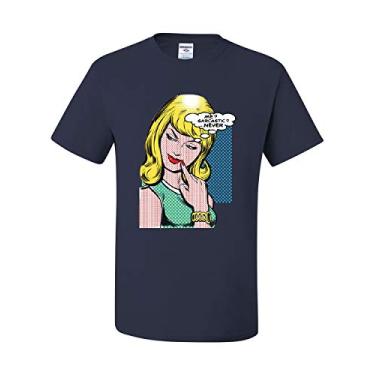 Imagem de Camiseta Me Sarcastic Never Funny Vintage Comic Pop Art Sarcasm, Azul-marinho, P