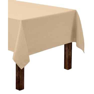 Imagem de Gee Di Moda Toalha de mesa retangular – toalha de mesa bege de 152 x 250 cm para mesa retangular de 1,8 m – Tecido lavável resistente – para mesa de buffet de 1,8 m, festa de férias, jantar, casamento