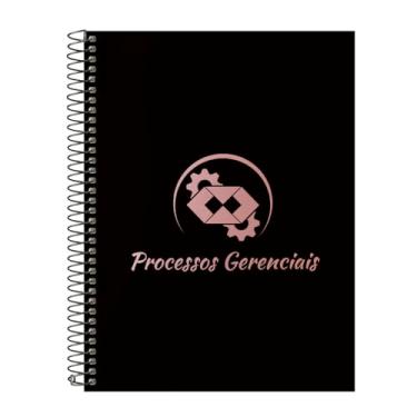 Imagem de Caderno Universitário Espiral 20 Matérias Profissões Processos Gerenciais (Preto e Rosê)