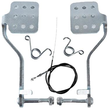 Imagem de QASKEHKT Pedais de acelerador de freio Go Kart com volantes automotivos, cabo de atualização de 180 cm com kit de molas de retorno, acessórios Go Kart Kit de direção Go Kart