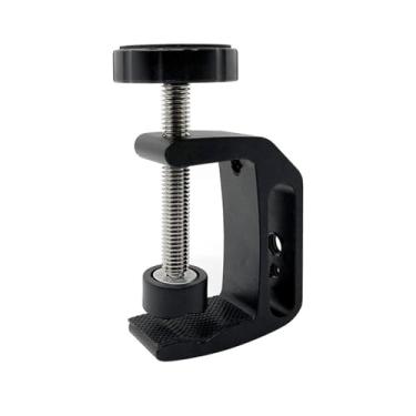 Imagem de ANNTERY Braçadeira de câmera C com parafuso de 1/4 de polegada para câmera DSLR de vídeo de estúdio fotográfico, câmeras, mini cabeça esférica giratória de 360 graus com sapata quente e parafuso de