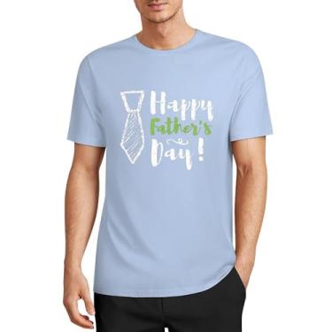 Imagem de CHAIKEN&CAPONE Camisetas masculinas para o dia dos pais, camisetas clássicas para homens, camisetas masculinas para o pai, gola drapeada, manga curta, algodão, Estilo azul bebê, GG