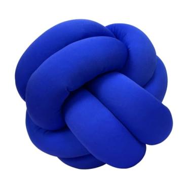 Imagem de Almofada de Nó Escandinavo Duplo Para Sofá Quarto Decorativo (Azul Royal)