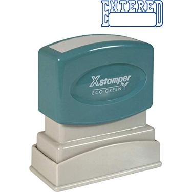 Imagem de SHACHIHATA INC Carimbo de tinta inserido, 1/2 x 1-5/8 polegada, tinta azul (XST1205)