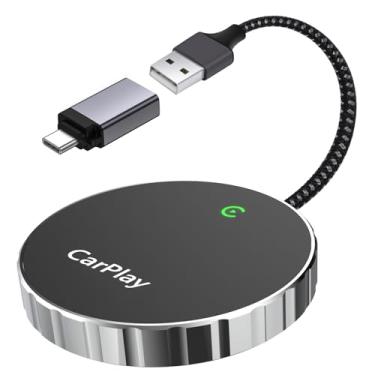 Imagem de Casoda Adaptador CarPlay sem fio para carros Apple CarPlay com fio de fábrica, conexão estável e rápida nunca cai, funciona com quase todos os modelos de carros