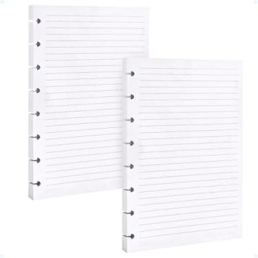 Imagem de Refil 160 Folhas Caderno De Discos Inteligente A5 Pautado Compatível Fichário Planner Pauta Branca