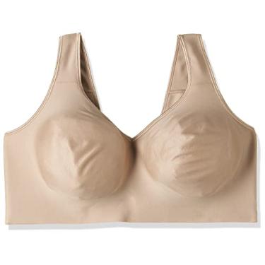 Imagem de Hanes Sutiã feminino sem fio macio e confortável, sem costura, cobertura total, absorção de umidade, único e pacote com 2, Nude., M