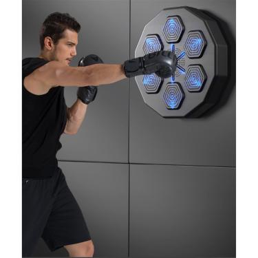 Imagem de Boxing Machine Music, Máquina De Boxeo Música, Máquina De Boxeo De Objetivo De Reação De Boxeo Montada En La Pared Con Luz E Aplicação, Equipamento De Boxeo De Coordinación De Reacción De Ve