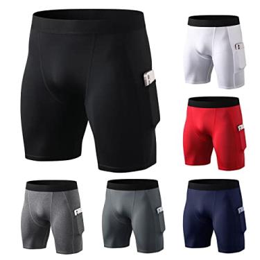 Imagem de Shorts de Compressão Masculino Aptidão Lismo Secagem Rápida Academia Treino Roupa Íntima Espova de Corrida