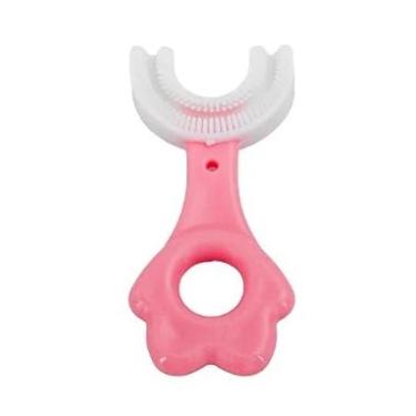 Imagem de Escova De Dentes Infantil De Silicone Formato Em U 360º Grau (ROSA, Único)