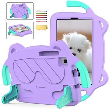 Imagem de UUCOVERS Capa à prova de crianças para Samsung Galaxy Tab A 8.0 polegadas 2019 (SM-T290/T295/T297) e Galaxy Tab A7 Lite 22.1 cm 2021 (SM-T220/T225/T227) com alça rígida de policarbonato com suporte,