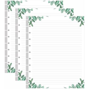 Imagem de (Pacote com 3) Refil de papel pautado em disco A4 TUL, papel pautado com 11 discos, tamanho carta 300 folhas/600 páginas, papel branco 100 g/m², folha de 21 x 28 cm