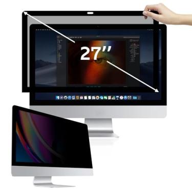 Imagem de bersem Protetor de tela de privacidade totalmente removível para monitor iMac de 27 polegadas, antiespião, antiarranhões, bloqueio de UV, acabamento fosco