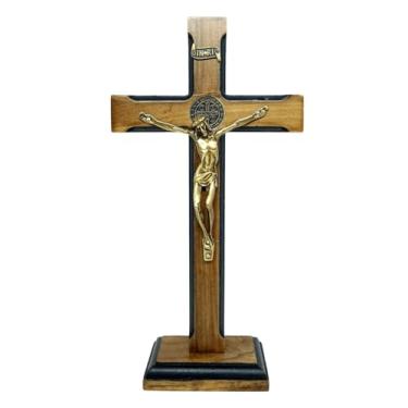 Imagem de Crucifixo de mesa São Bento Luxo 23 cm