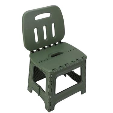 Imagem de Banco Dobrável Pequeno, Banco Dobrável Portátil de Plástico PP Resistente e Estável, Suporte de até 300 Libras, Alça Antiderrapante para Fácil Dobramento, Banco de Degraus para (L)