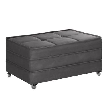 Imagem de Puff Cama Solteiro Dobravel Com Rodízios (Cinza)