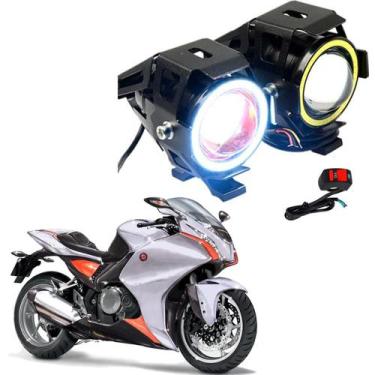 Imagem de Kit Led Farol Milha Moto Honda VFR 1200F 2010 2011 2012 2013 Angel Eye