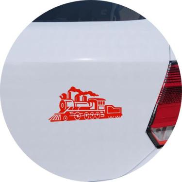 Imagem de Adesivo de Carro Trenzinho Locomotiva a Vapor - Cor Vermelho - Melhor 