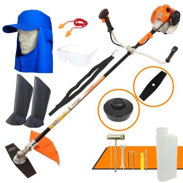 Imagem de Roçadeira Profissional Vulcan Vr430s 43cc 1,7hp Robusta Acompanha Boné Protetor de Nuca e Perneira