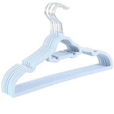 Imagem de Kit 15 Cabides de Veludo Carrinho Azul Bebe