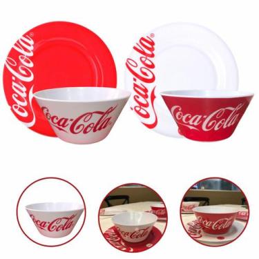 Imagem de Bowl e Prato Sobremesa Melamina Coca Cola 12pç Hauskraft