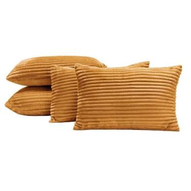 Imagem de Capas de Almofadas Velvet Bariloche 60x30cm 04 Peças - Mostarda - Bia 