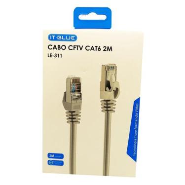 Imagem de Patch Cord Cftv Rede Cat6 2 Metros Cabo de Internet - IT-BLUE, LE-311,