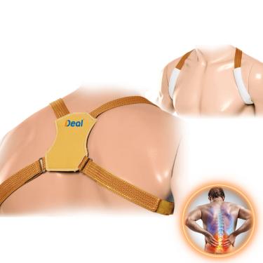 Imagem de Colete Corretor Postural Unissex Masculino Feminino Bege Simples