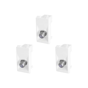 Imagem de Kit C/3 - Modulo Pial Pop Branco 1 Tomada Tv Tipo F Lg060