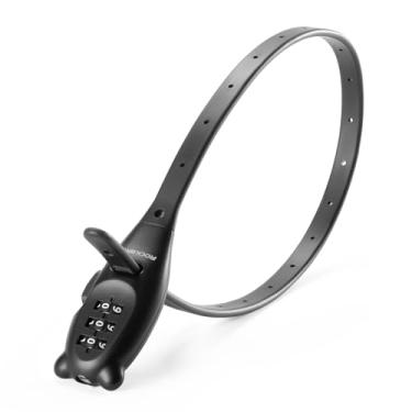 Imagem de ROCKBROS Combinação de trava de bicicleta com fecho de correr, cadeado de cabo pequeno, leve, para armário de geladeira com combinação ajustável para capacete, trava de bicicleta