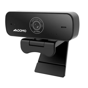 Imagem de QOMO Webcam 1920 X 1080P, 5MP, CMOS, 30 FPS, 65 graus, microfone embutido, USB 2.0, câmera web