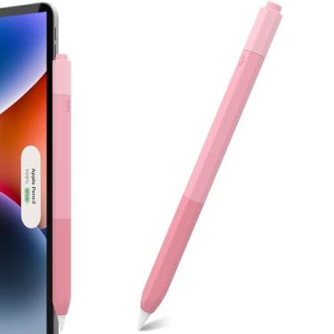 Imagem de CUBETOOU Capa hexagonal clássica para Apple Pencil 2ª geração, capa protetora de silicone para Apple Pencil Pro (rosa gradiente)