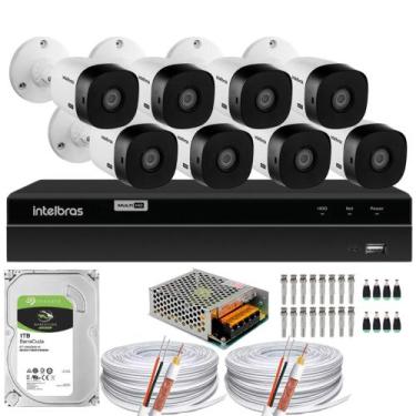 Imagem de Kit Cftv Monitoramento 8 Cameras Intelbras 1208 1t 200m cabo