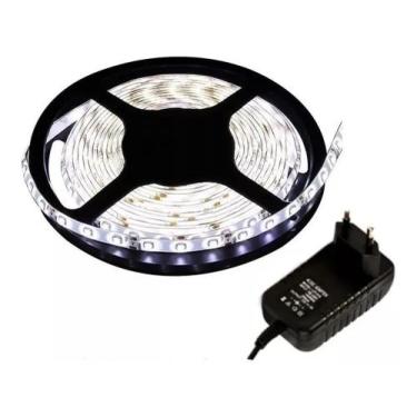 Imagem de Fita Super Led 5050 Branco Frio 300 Leds 5m + Fonte - MAX AMPER