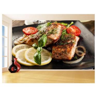 Imagem de Papel De Parede Alimentos Carne Churrasco Bife 3,5M Al301 - Você Decor