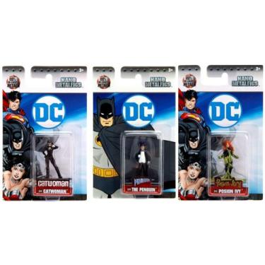Imagem de Miniaturas de Metal Batman Villains Metalfigs Nano Kit com 3 - JADA