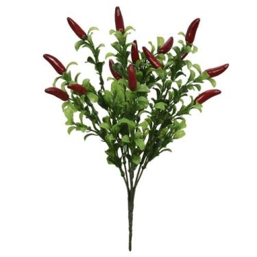 Imagem de FOLHAGEM PIMENTA PLASTICO X14 VERMELHO 30cm - Flor Arte