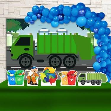 Imagem de Kit Festa Ouro Caminhão De Lixo Gari - IMPAKTO VISUAL