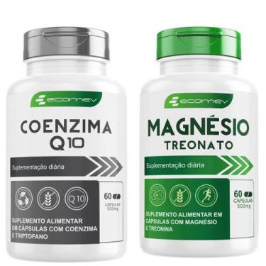 Imagem de Kit Coenzima Q10 + Magnésio Treonato 500Mg Puro Concentrado 60Cáps - E