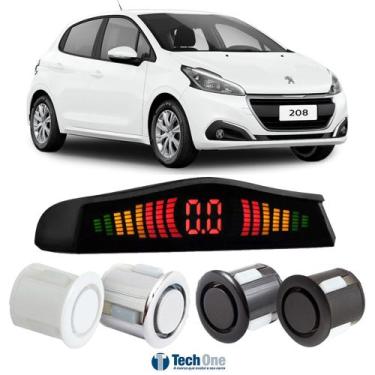 Imagem de Sensor De Estacionamento Ré Display Led Peugeot 208 - Tech One, Branco