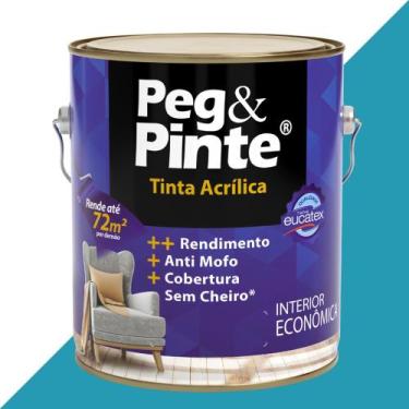 Imagem de Tinta Acrílica para Parede Peg e Pinte 3,6L Eucatex, Mar Caribe