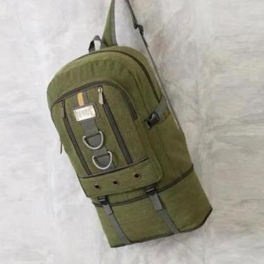 Imagem de Mochila Lona Expansível Grande Reforçada Resistente Unissex - Alwy