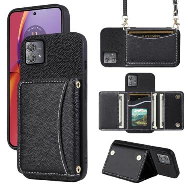Imagem de Furill Capa de telefone para Motorola Moto G84 5G capa carteira com alça de ombro transversal e suporte de couro para cartão de crédito bolsa flip bolso fino suporte celular acessórios G 84 2023