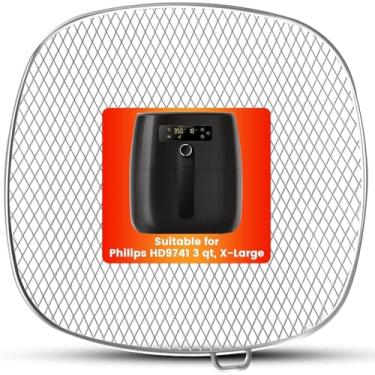 Imagem de Acessórios de fritadeira a ar para Philips, bandeja de gotejamento quadrada de 18,3 cm para Philips HD9741 3QT Tray Rack compatível com HD9641 HD9721, HD9730, lavável na lava-louças