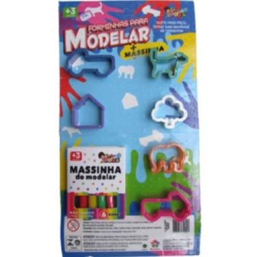 Imagem de kit com 06 Forminhas de Modelar Massinhas / Doces ou Biscoitos + Massi