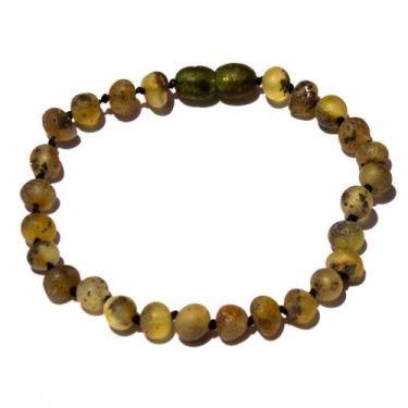 Imagem de Pulseira e Tornozeleira 20cm Âmbar Báltico Verde Claro Não Polido - Âm