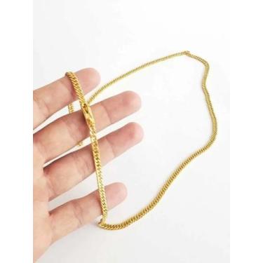 Imagem de Corrente Modelo Grumet Lacraia 5mm Banhado A Ouro 18k Luxo - Vip Joias