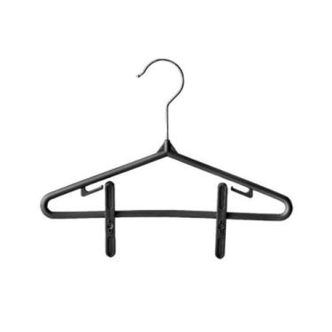 Imagem de Cabide bebê c/presilhas 27-5 cm - 1024 - IOPLAST, Preto, 100 peças