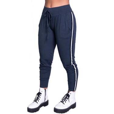 Imagem de Calça Ribana Feminina Com Listra Lateral Casual - Bella Fiore Modas, G